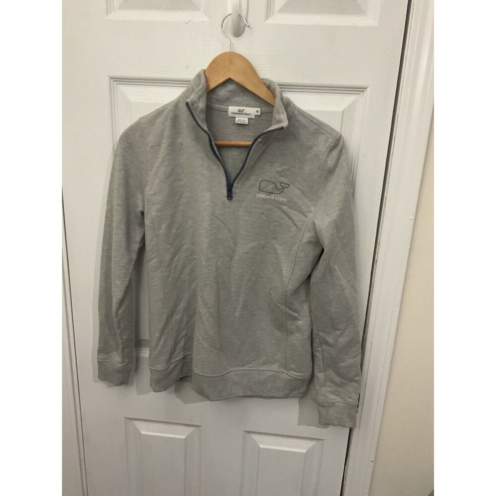 Vineyard Vines Mens Sweatshirt Xs Gray Pullover 1/4 Zip Shep & Ian Whale Logo